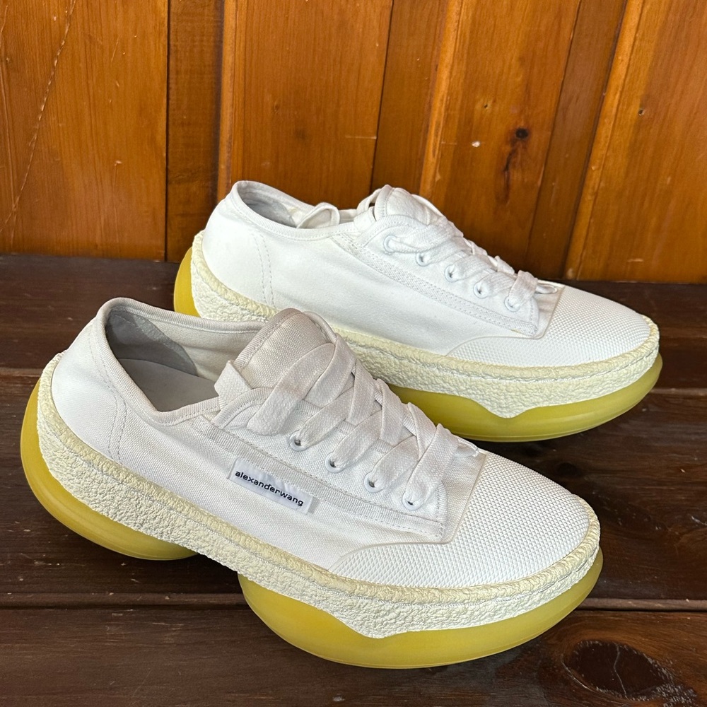 Alexander Wang Womens White A1 Low-Top Canvas Sneakers Shoes EU 39